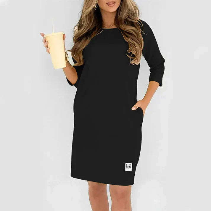 Dames Casual Losse Ronde Hals T-Shirt Jurk