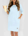 Dames Casual Losse Ronde Hals T-Shirt Jurk